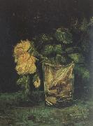 Vincent Van Gogh Glass with  Roses (nn04) oil painting artist